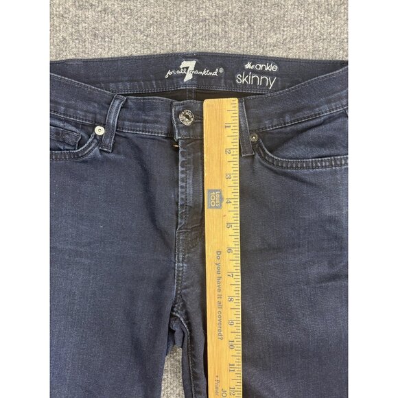 7 For All Mankind Jeans Womens 28 Dark Wash The Ankle Skinny Stretch Denim - Picture 4 of 9